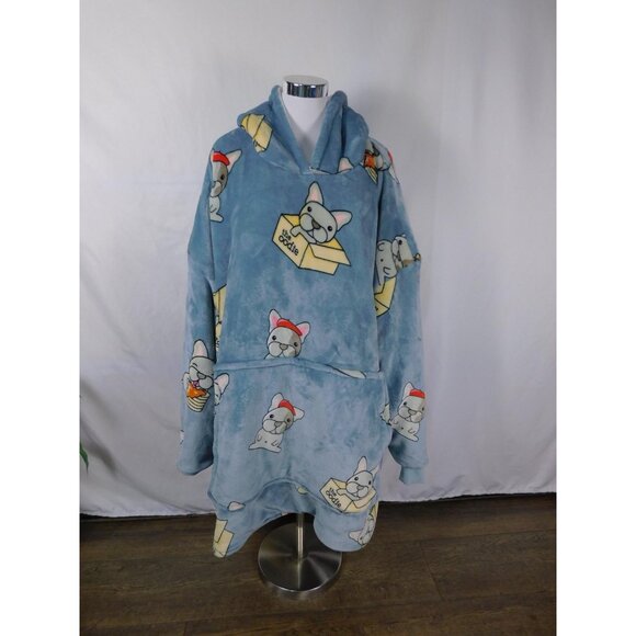 The Oodie Other - The Oodie Pullover Blanket Hoodie Adult French Bulldog Dog Print One Size Cozy